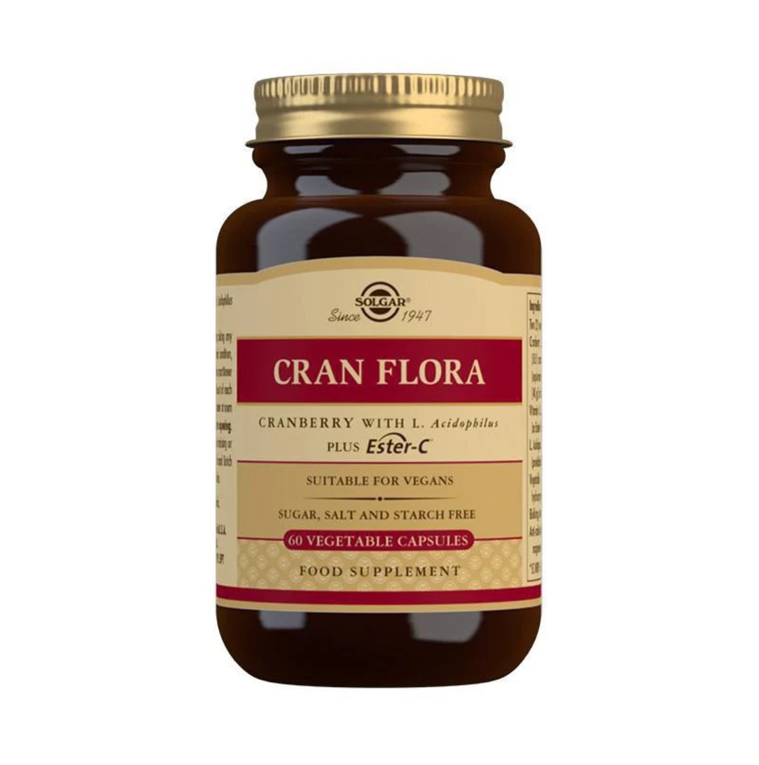 Solgar Cran Flora with Probiotics plus Ester C 60 Vegecapsules image 0